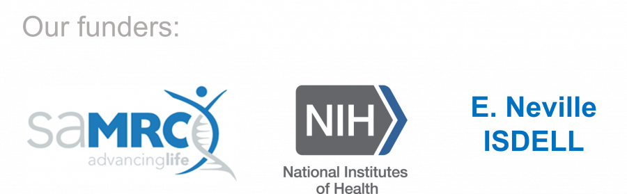 Our funders: samrc advancing life, National Institutes of Health and E. Neville ISDEL